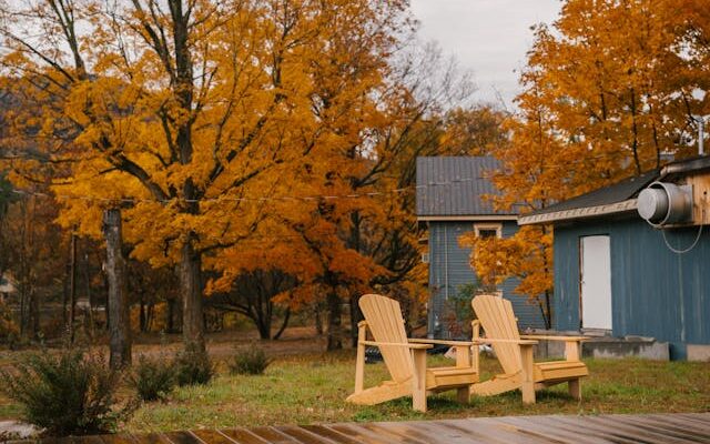House in the fall preparing it's plumbing for the cold months