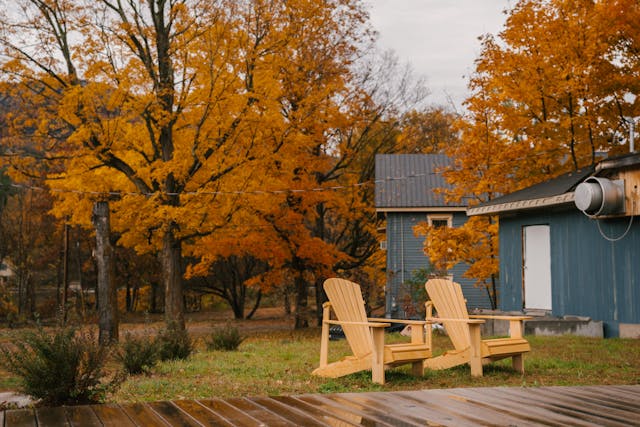 House in the fall preparing it's plumbing for the cold months